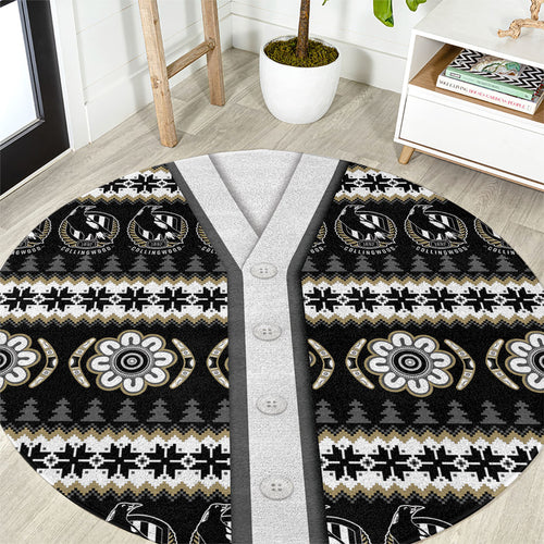 Collingwood Football Christmas Round Carpet Aboriginal Seamless Cardigan Inspired