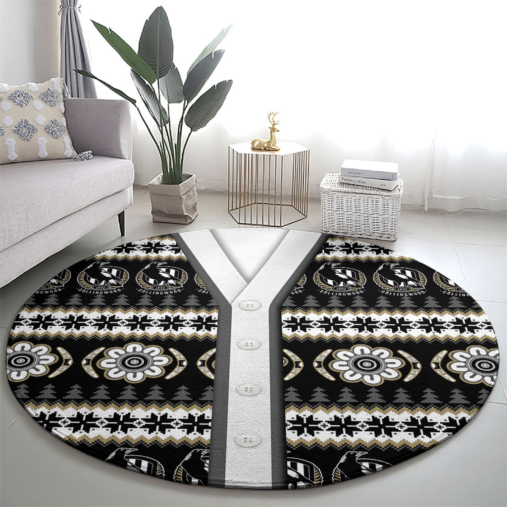 Collingwood Football Christmas Round Carpet Aboriginal Seamless Cardigan Inspired