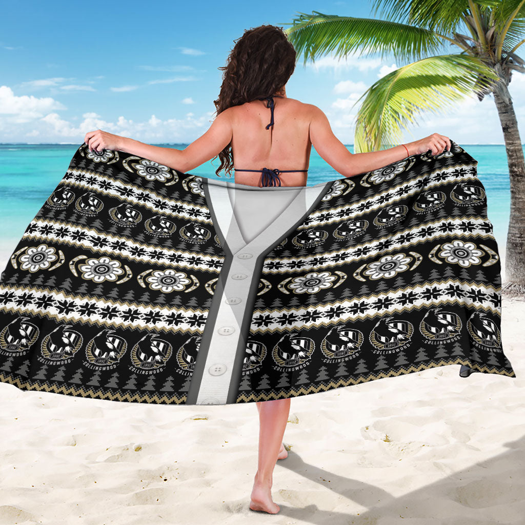 Collingwood Football Christmas Sarong Aboriginal Seamless Cardigan Inspired