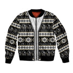 Collingwood Football Christmas Sleeve Zip Bomber Jacket Aboriginal Seamless Cardigan Inspired