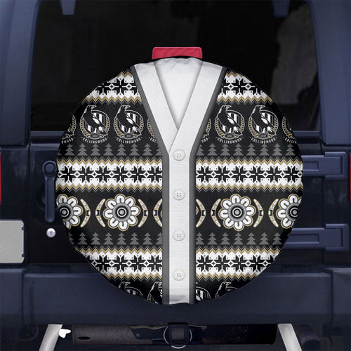 Collingwood Football Christmas Spare Tire Cover Aboriginal Seamless Cardigan Inspired
