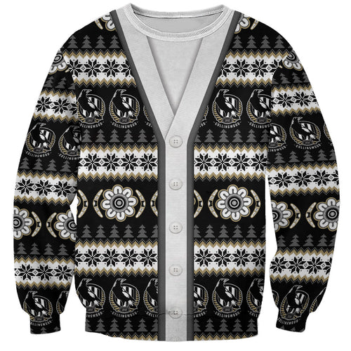 Collingwood Football Christmas Sweatshirt Aboriginal Seamless Cardigan Inspired