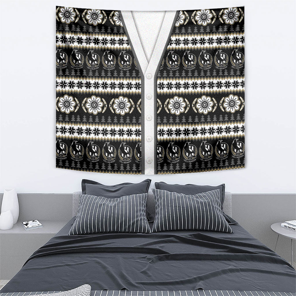 Collingwood Football Christmas Tapestry Aboriginal Seamless Cardigan Inspired