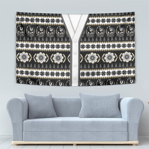 Collingwood Football Christmas Tapestry Aboriginal Seamless Cardigan Inspired