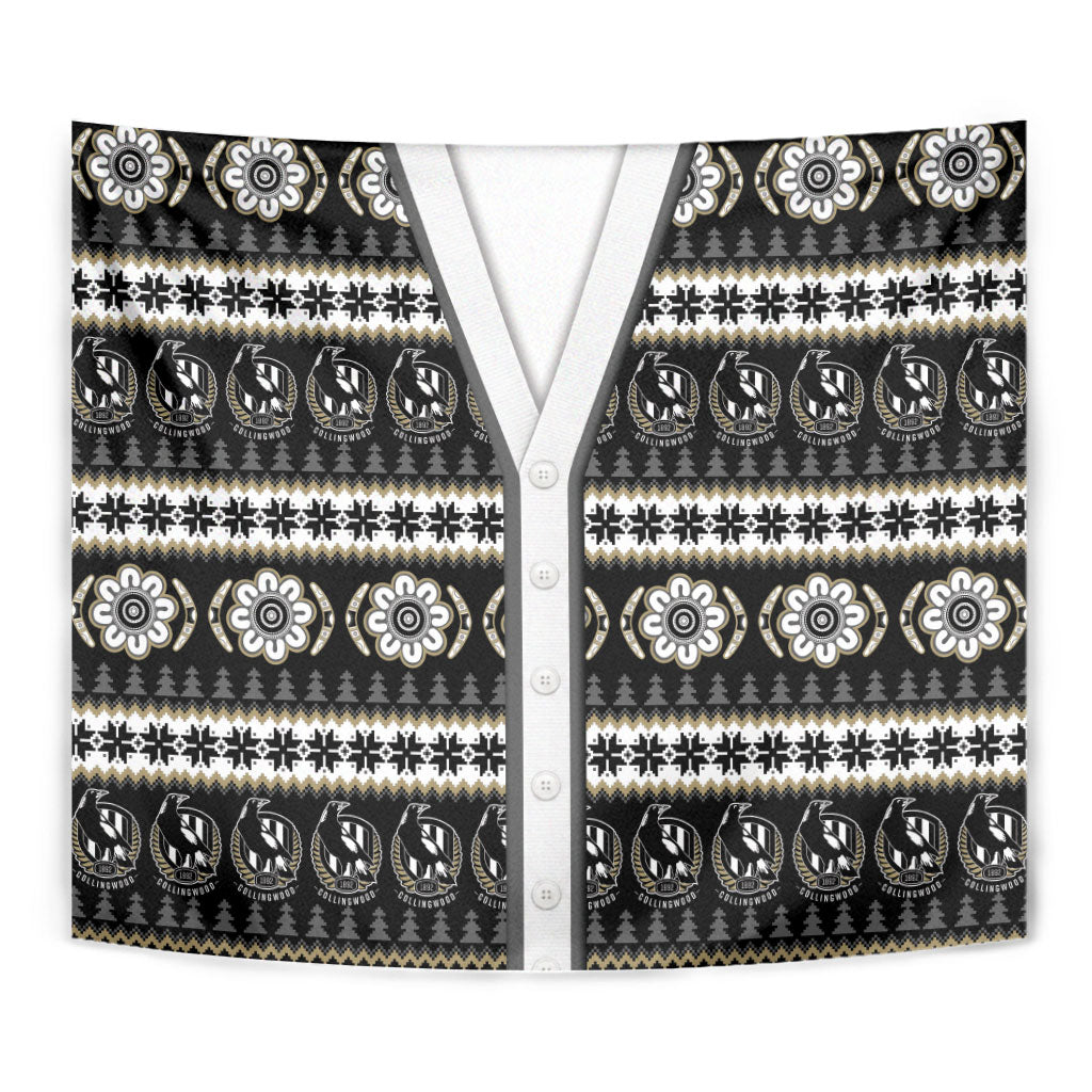 Collingwood Football Christmas Tapestry Aboriginal Seamless Cardigan Inspired