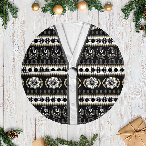 Collingwood Football Christmas Tree Skirt Aboriginal Seamless Cardigan Inspired
