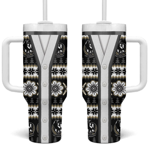 Collingwood Football Christmas Tumbler With Handle Aboriginal Seamless Cardigan Inspired