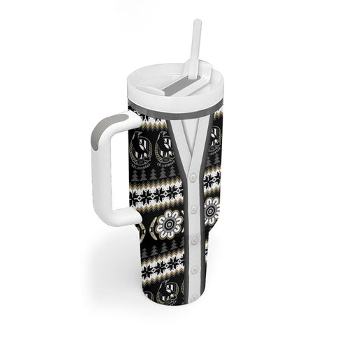 Collingwood Football Christmas Tumbler With Handle Aboriginal Seamless Cardigan Inspired