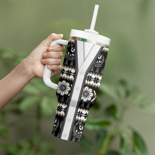 Collingwood Football Christmas Tumbler With Handle Aboriginal Seamless Cardigan Inspired