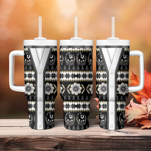 Collingwood Football Christmas Tumbler With Handle Aboriginal Seamless Cardigan Inspired