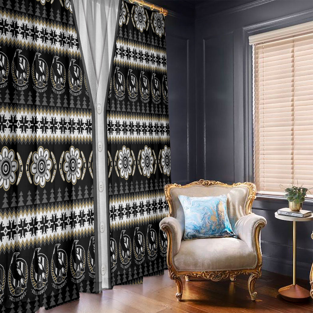 Collingwood Football Christmas Window Curtain Aboriginal Seamless Cardigan Inspired