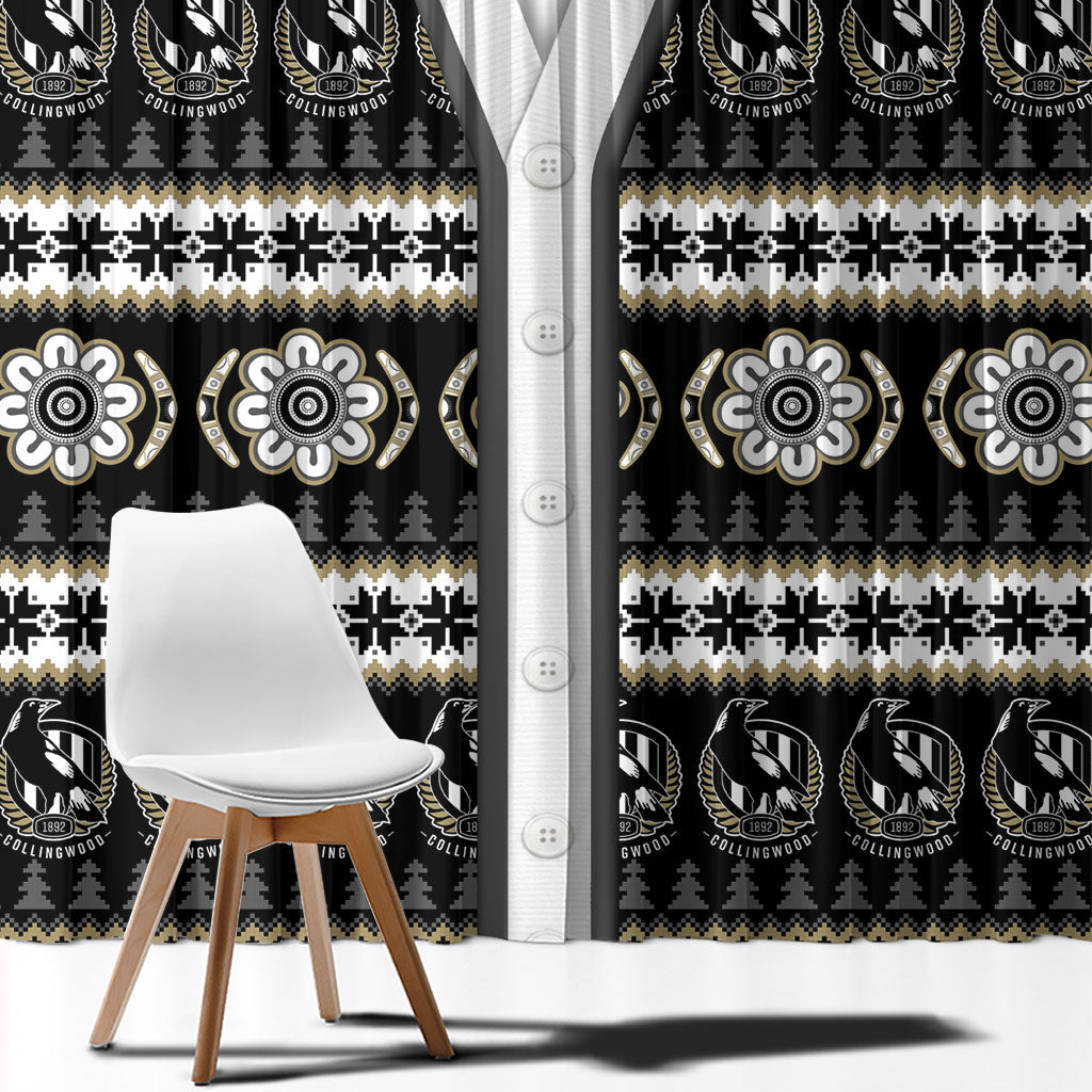 Collingwood Football Christmas Window Curtain Aboriginal Seamless Cardigan Inspired