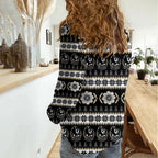 Collingwood Football Christmas Women Casual Shirt Aboriginal Seamless Cardigan Inspired