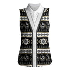 Collingwood Football Christmas Women Sleeveless Polo Shirt Aboriginal Seamless Cardigan Inspired