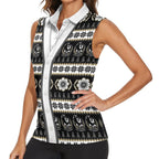Collingwood Football Christmas Women Sleeveless Polo Shirt Aboriginal Seamless Cardigan Inspired