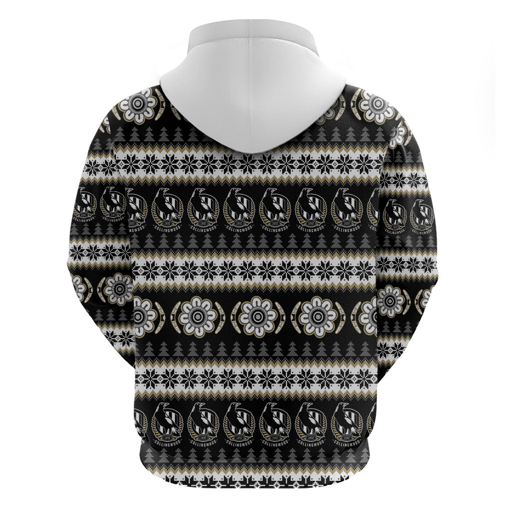 Collingwood Football Christmas Zip Hoodie Aboriginal Seamless Cardigan Inspired