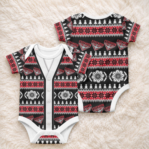 Essendon Football Christmas Baby Onesie Aboriginal Seamless Cardigan Inspired