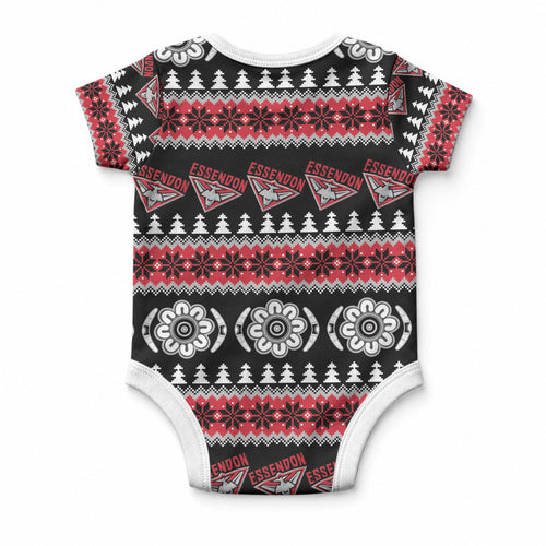 Essendon Football Christmas Baby Onesie Aboriginal Seamless Cardigan Inspired