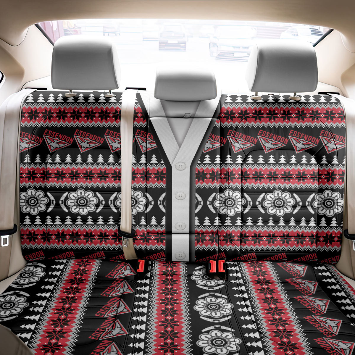 Essendon Football Christmas Back Car Seat Cover Aboriginal Seamless Cardigan Inspired