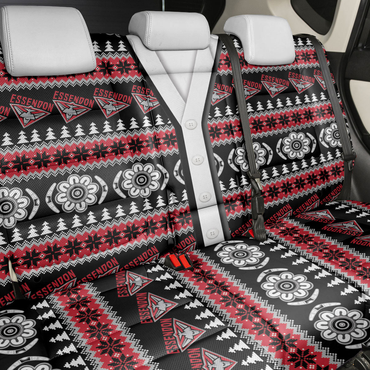 Essendon Football Christmas Back Car Seat Cover Aboriginal Seamless Cardigan Inspired