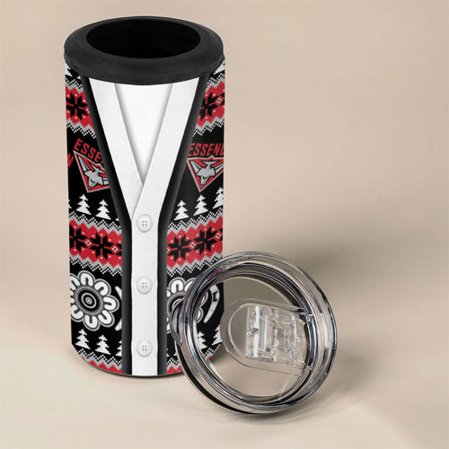 Essendon Football Christmas 4 in 1 Can Cooler Tumbler Aboriginal Seamless Cardigan Inspired