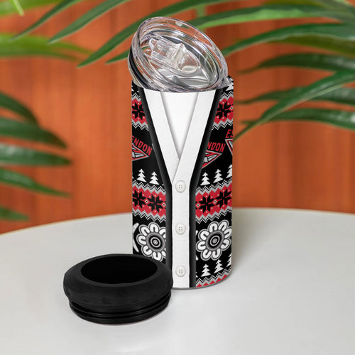 Essendon Football Christmas 4 in 1 Can Cooler Tumbler Aboriginal Seamless Cardigan Inspired