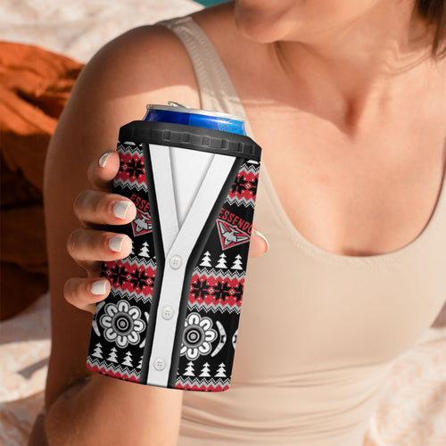 Essendon Football Christmas 4 in 1 Can Cooler Tumbler Aboriginal Seamless Cardigan Inspired