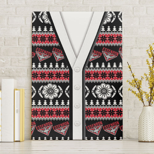 Essendon Football Christmas Canvas Wall Art Aboriginal Seamless Cardigan Inspired
