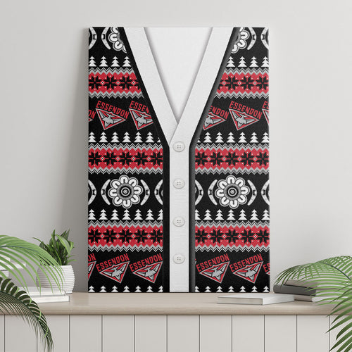 Essendon Football Christmas Canvas Wall Art Aboriginal Seamless Cardigan Inspired