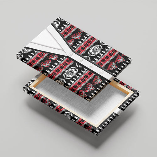 Essendon Football Christmas Canvas Wall Art Aboriginal Seamless Cardigan Inspired
