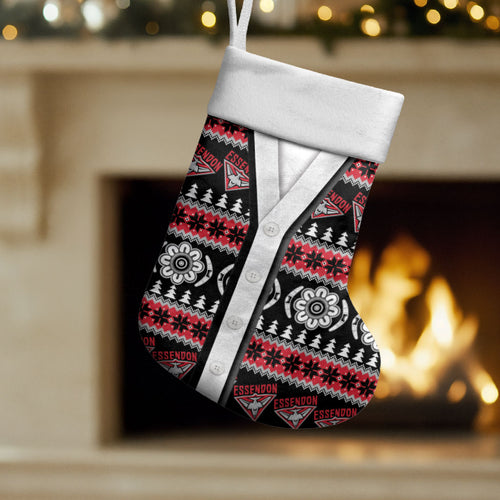 Essendon Football Christmas Stocking Aboriginal Seamless Cardigan Inspired
