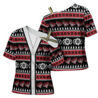 Essendon Football Christmas Cross Shoulder Shirt Aboriginal Seamless Cardigan Inspired