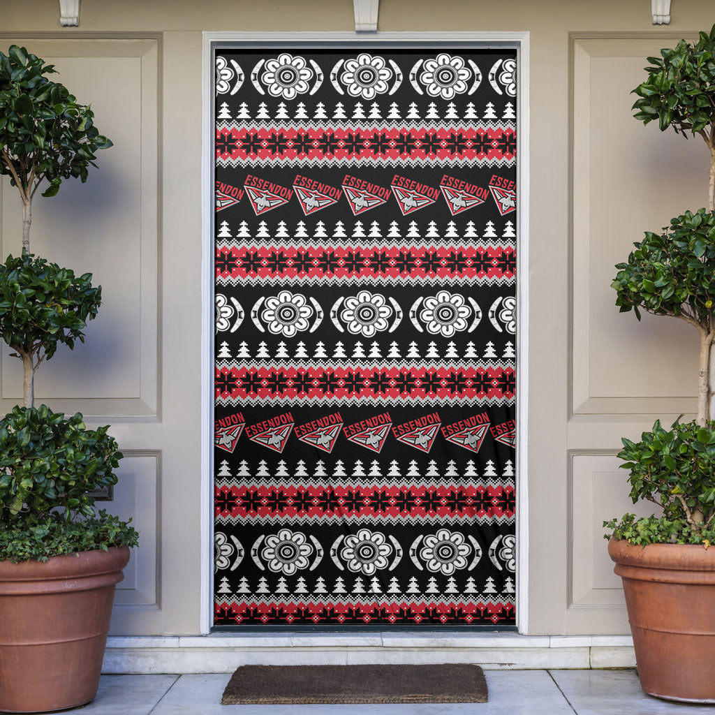 Essendon Football Christmas Door Cover Aboriginal Seamless Cardigan Inspired
