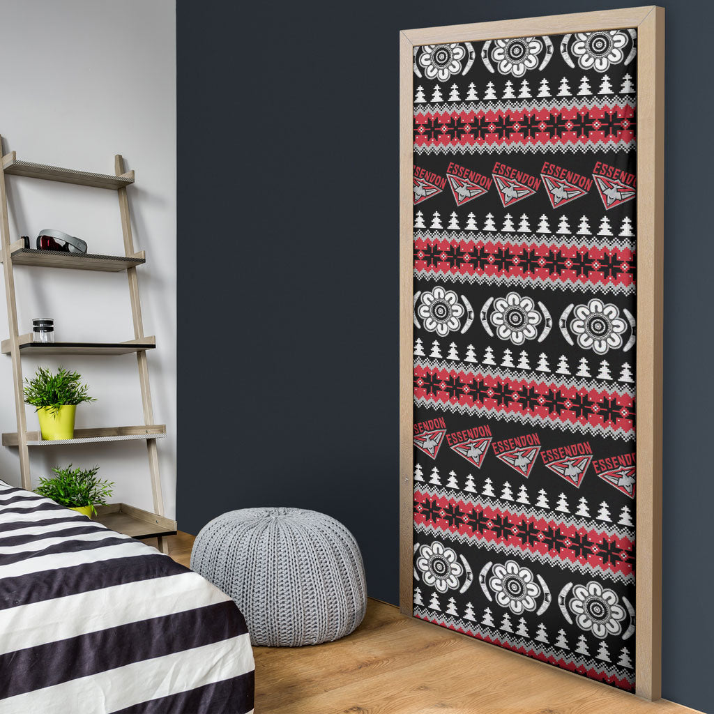 Essendon Football Christmas Door Cover Aboriginal Seamless Cardigan Inspired