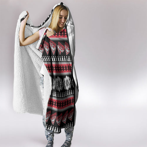 Essendon Football Christmas Hooded Blanket Aboriginal Seamless Cardigan Inspired