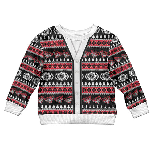 Essendon Football Christmas Kid Ugly Christmas Sweater Aboriginal Seamless Cardigan Inspired