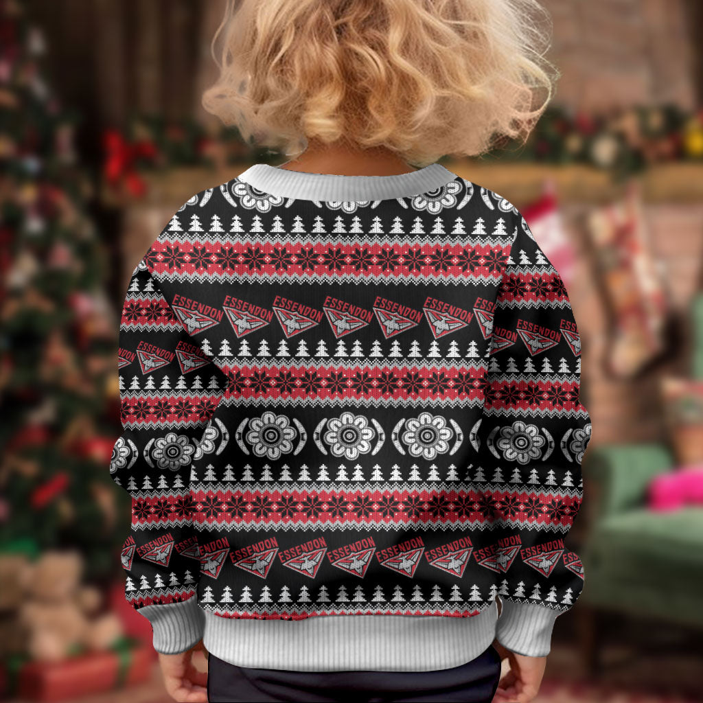 Essendon Football Christmas Kid Ugly Christmas Sweater Aboriginal Seamless Cardigan Inspired