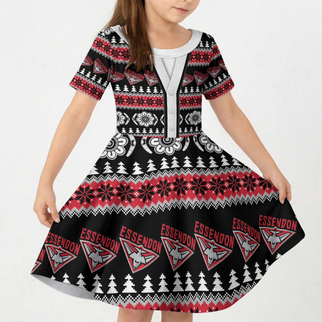 Essendon Football Christmas Kid Short Sleeve Dress Aboriginal Seamless Cardigan Inspired