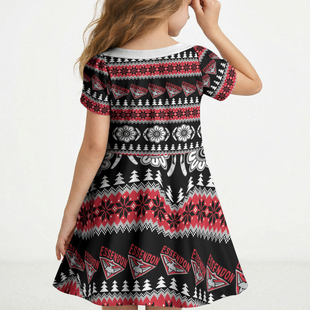 Essendon Football Christmas Kid Short Sleeve Dress Aboriginal Seamless Cardigan Inspired