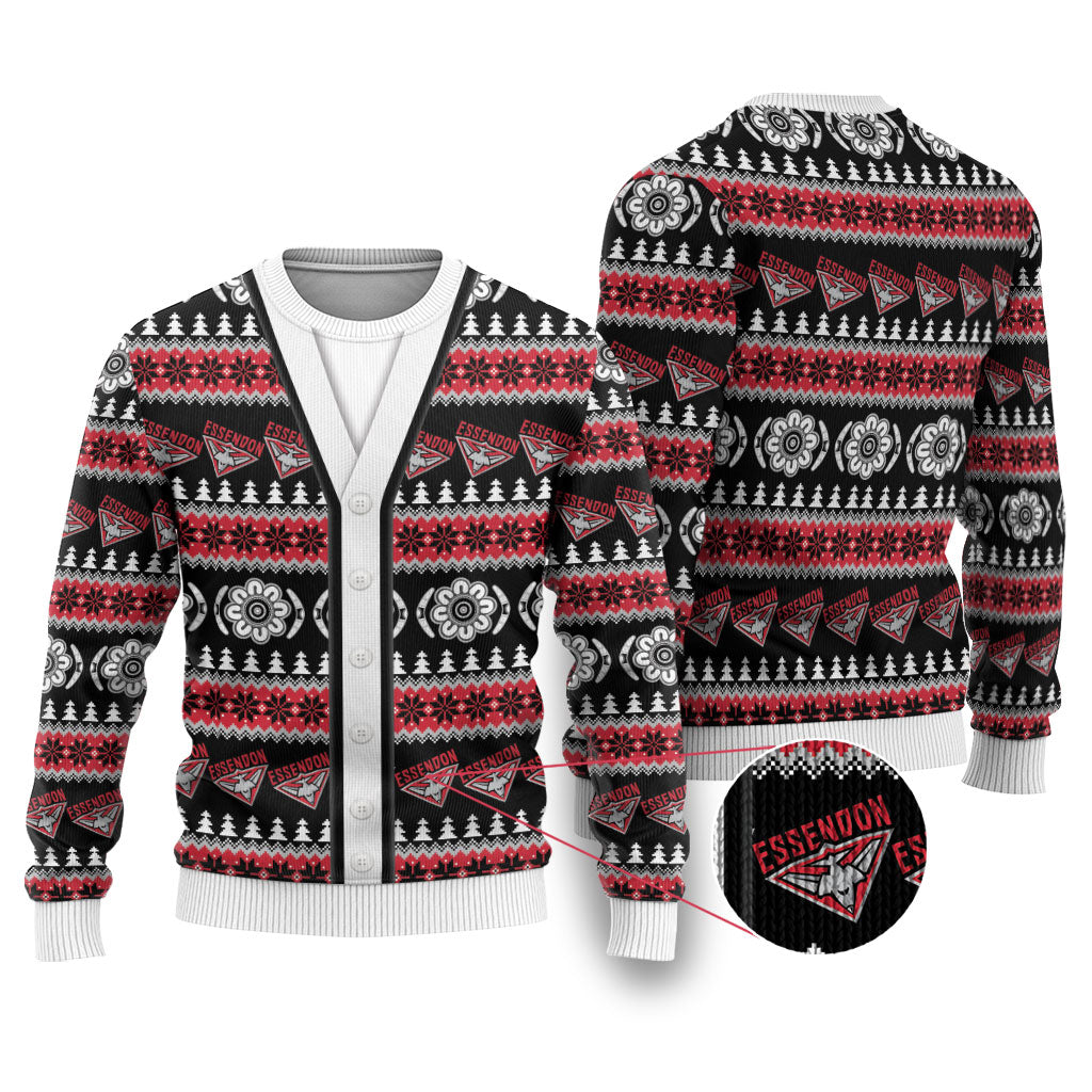Essendon Football Christmas Ugly Christmas Sweater Aboriginal Seamless Cardigan Inspired