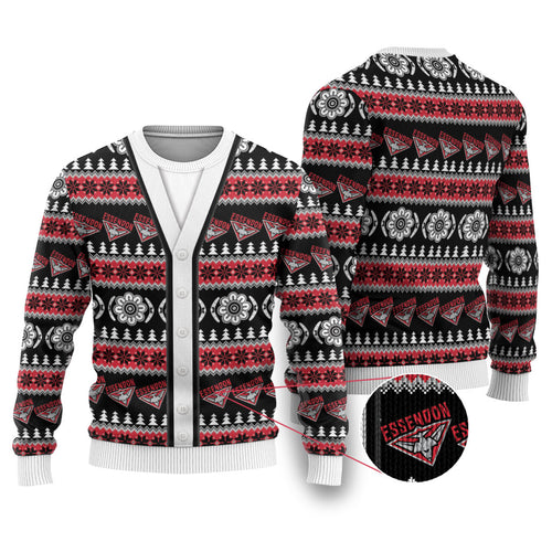 Essendon Football Christmas Ugly Christmas Sweater Aboriginal Seamless Cardigan Inspired