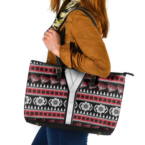 Essendon Football Christmas Leather Tote Bag Aboriginal Seamless Cardigan Inspired