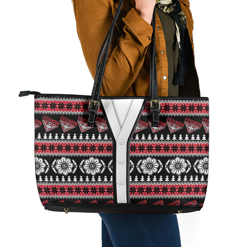 Essendon Football Christmas Leather Tote Bag Aboriginal Seamless Cardigan Inspired