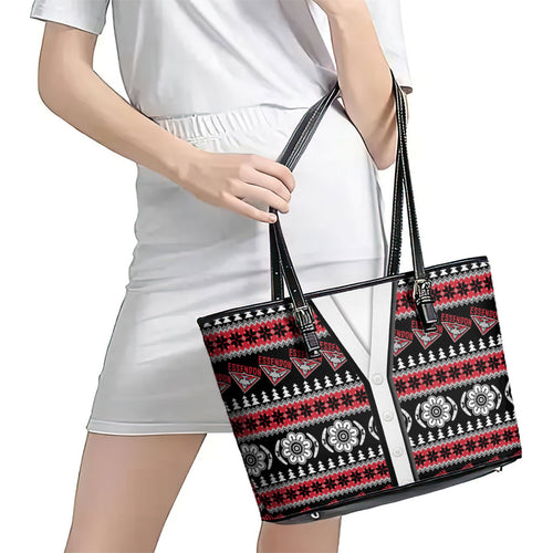 Essendon Football Christmas Leather Tote Bag Aboriginal Seamless Cardigan Inspired
