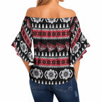 Essendon Football Christmas Off Shoulder Wrap Waist Top Aboriginal Seamless Cardigan Inspired