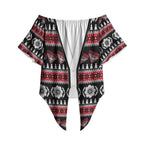 Essendon Football Christmas Off Shoulder Wrap Waist Top Aboriginal Seamless Cardigan Inspired