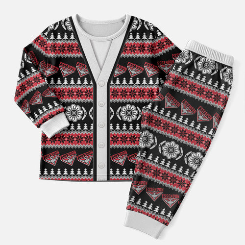 Essendon Football Christmas Pajama Set Aboriginal Seamless Cardigan Inspired