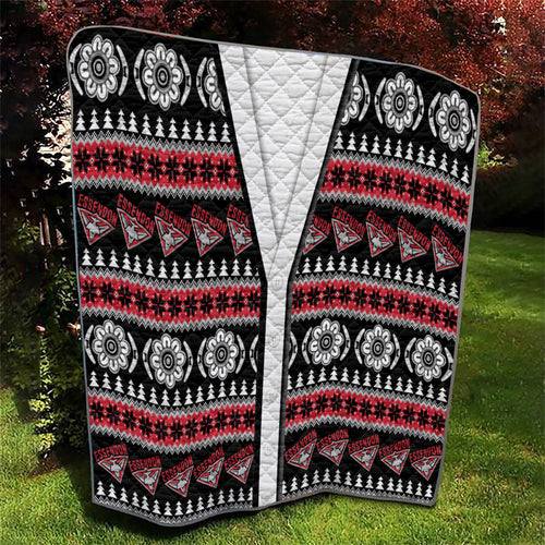 Essendon Football Christmas Quilt Aboriginal Seamless Cardigan Inspired
