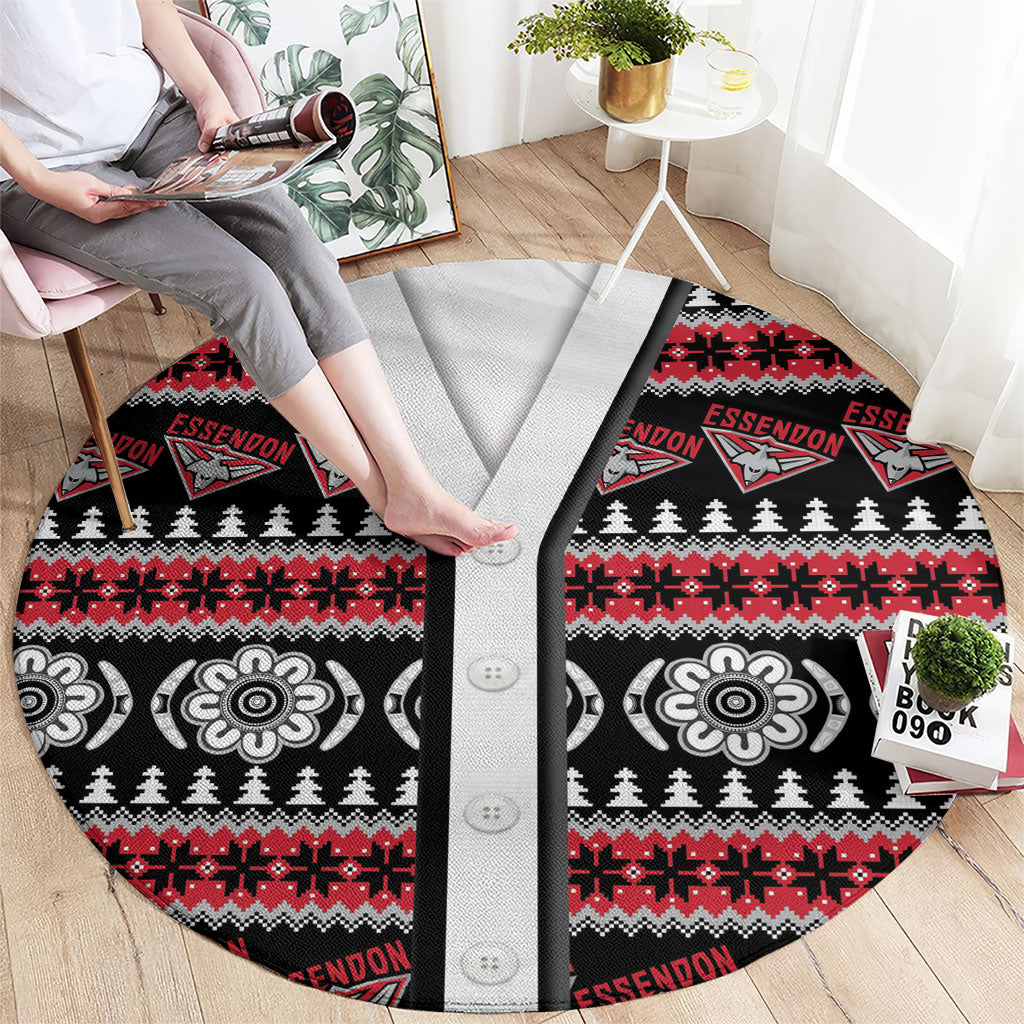 Essendon Football Christmas Round Carpet Aboriginal Seamless Cardigan Inspired