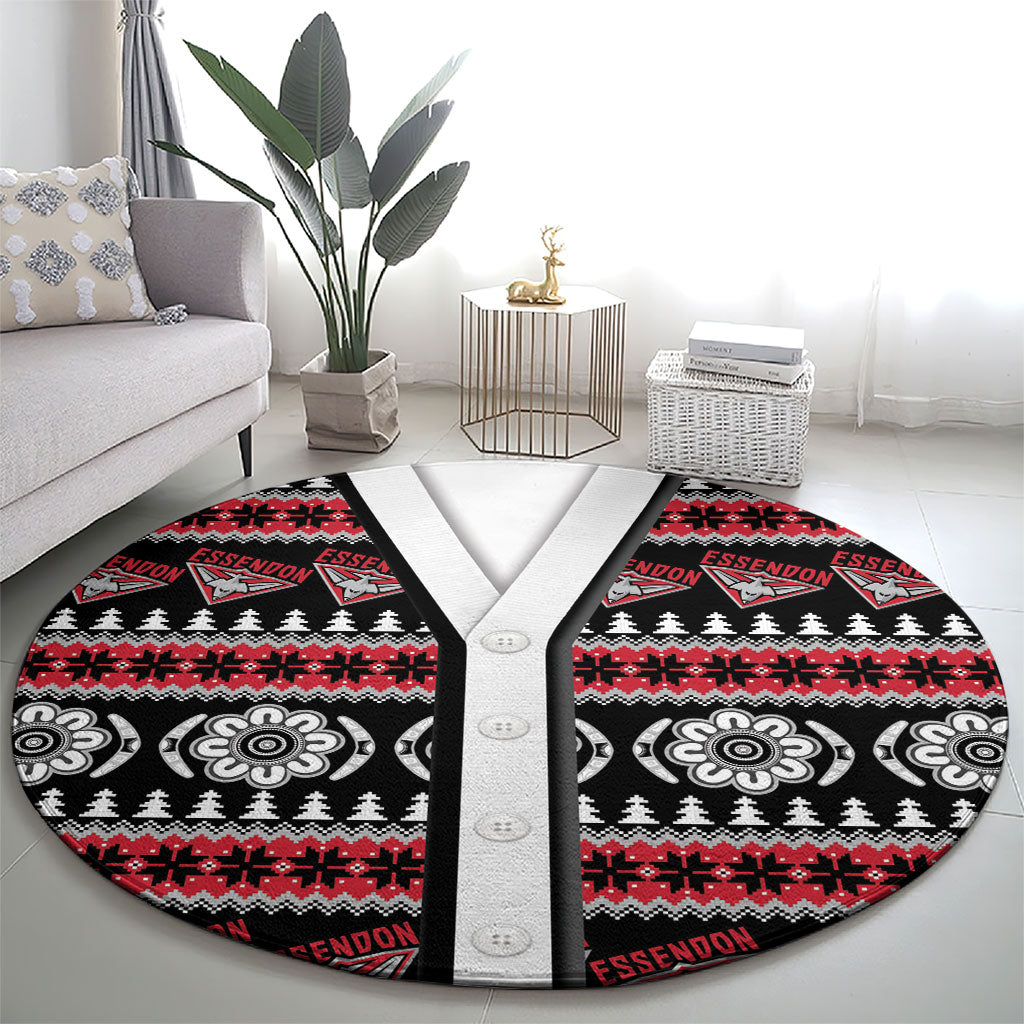 Essendon Football Christmas Round Carpet Aboriginal Seamless Cardigan Inspired